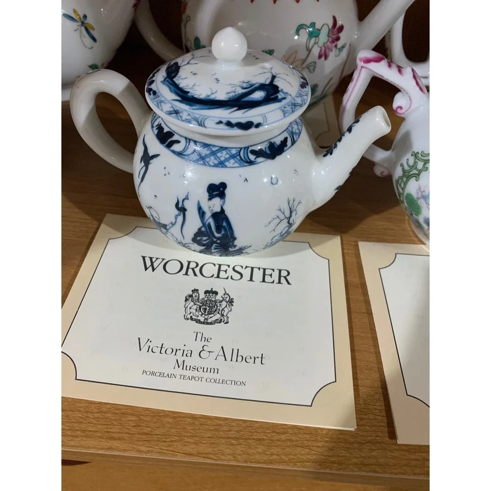 Franklin Mint Rare Porcelain Teapot Cottage French Country Minimalist Luxe 11 pc